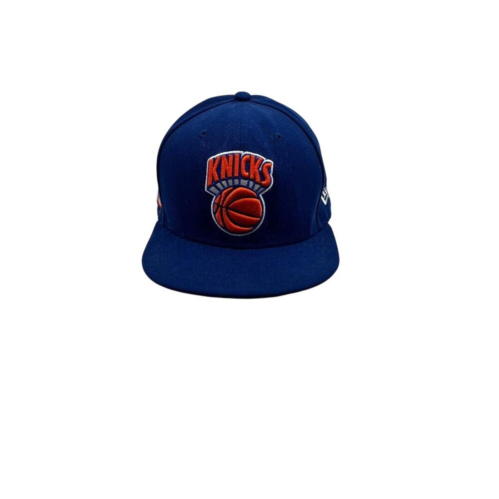 New Era NY Knicks Fitted Hat 7 1/2 Blue Orange NBA New York Basketball Cap